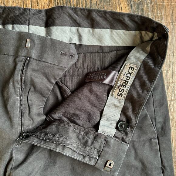 Express Men’s Photographer Pants 31x32 Black Slim Fit Stretch Dress Chinos - Picture 3 of 6